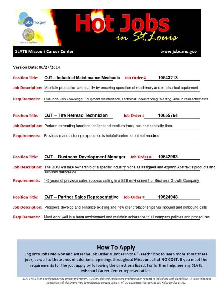 Hot Jobs list 06272014 (1) General Educational Development Disability