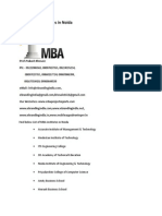 List of MBA Institutes in Noida
