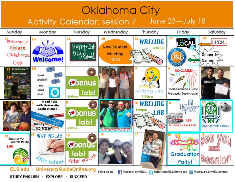 ELS 2014 Session #07 Activity Calendar | PDF