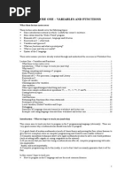 Lecture One - Variables and Functions: What These Lecture Notes Cover