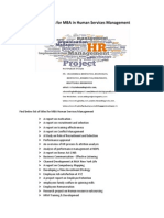 Project Report Titles for MBA in Human Services Management