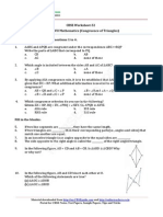 CBSE Worksheet-32 CLASS - VII Mathematics (Congruence of Triangles)