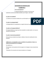 Cuestionario de parasitología con 50 preguntas sobre ciclos de vida, transmisión y prevención de parásitos