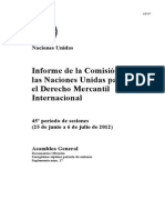 UN Informe de La Comisión de La ONU para Derecho Mercantil Internacional 2012 SPA