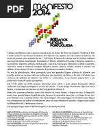 MANIFESTO 2014 - 800 anos da Língua Portuguesa
