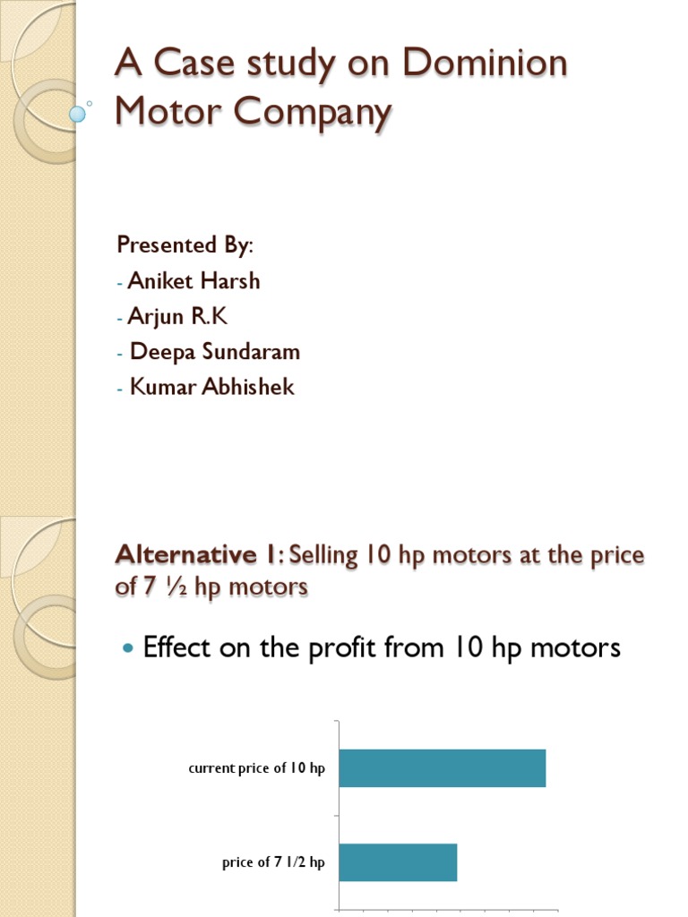A Case Study On Dominion Motor Company Presented By Aniket Harsh