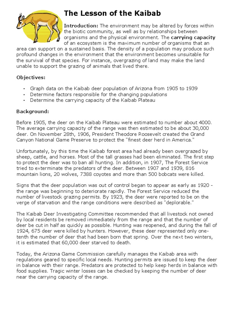 the lesson of the kaibab Ecology Animals And Humans
