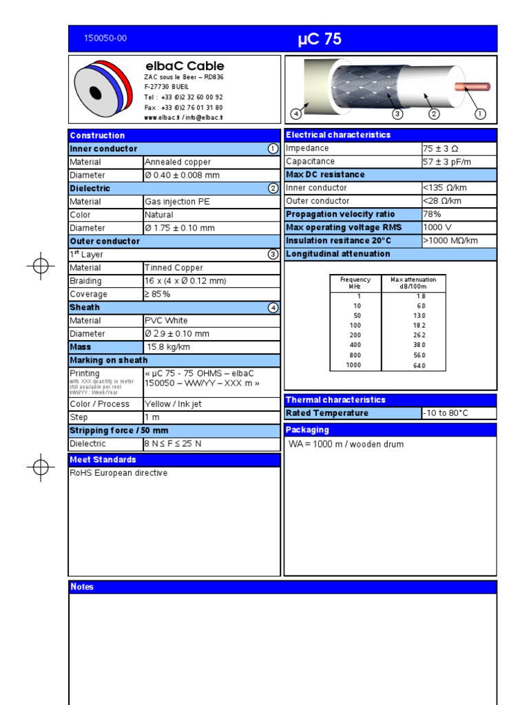 Cable Video Surveillance C75 | PDF | Coaxial Cable | Telecommunications ...