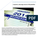 Calendario 2014 para Imprimir Descarga Ms de 100 Plantillas Gratis PDF