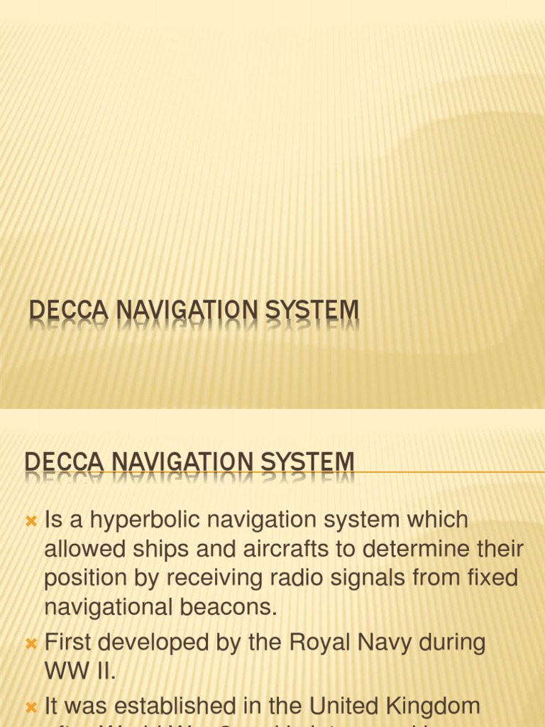 DECCA Navigation System Navigation Engineering