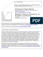 Architectural Theory Review: To Cite This Article: Tim Gough (2013) Reception Theory of Architecture: Its Pre-History and