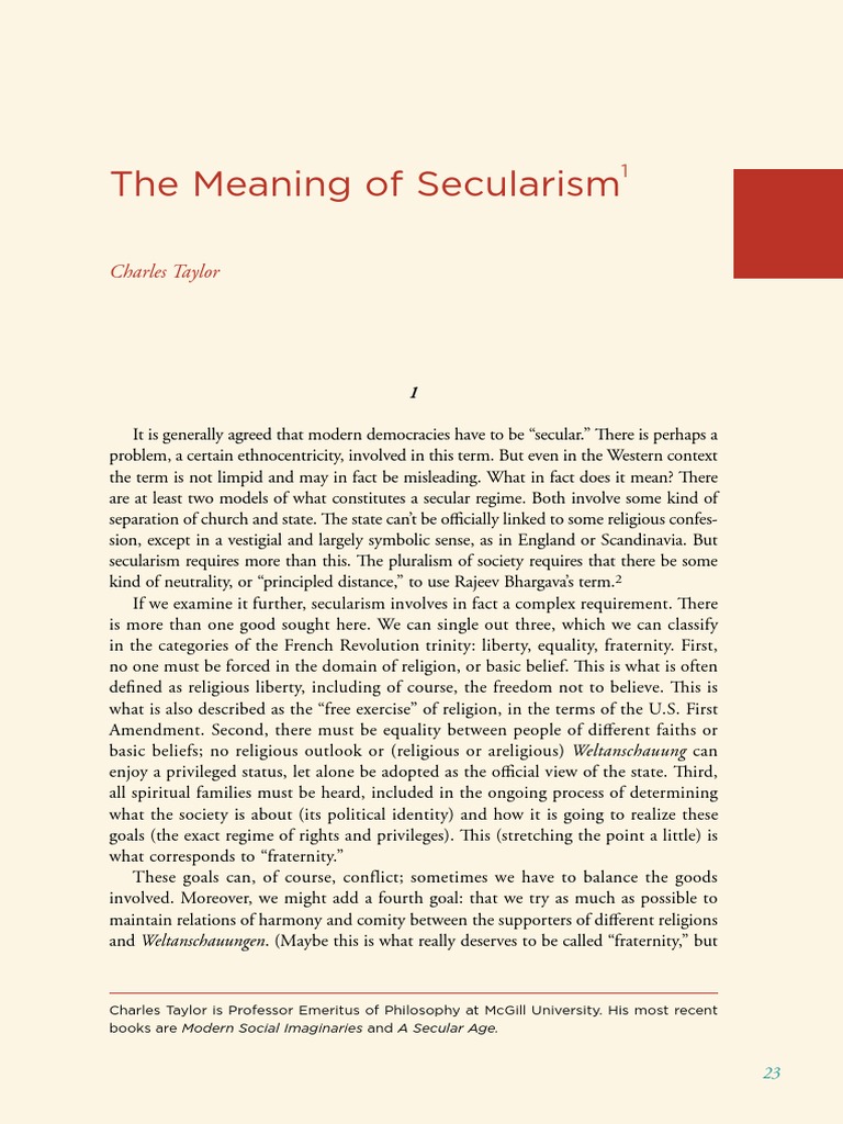 The Meaning of Secularism: Charles Taylor | PDF | Hijab | Secularism