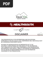Download HealthSouth HLS - ValueX Vail 2014 by VitaliyKatsenelson SN232016260 doc pdf