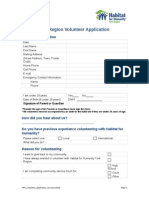 HFH Volunteer Application 2013