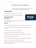 Classification and Response Criteria For Rheumatic Diseases