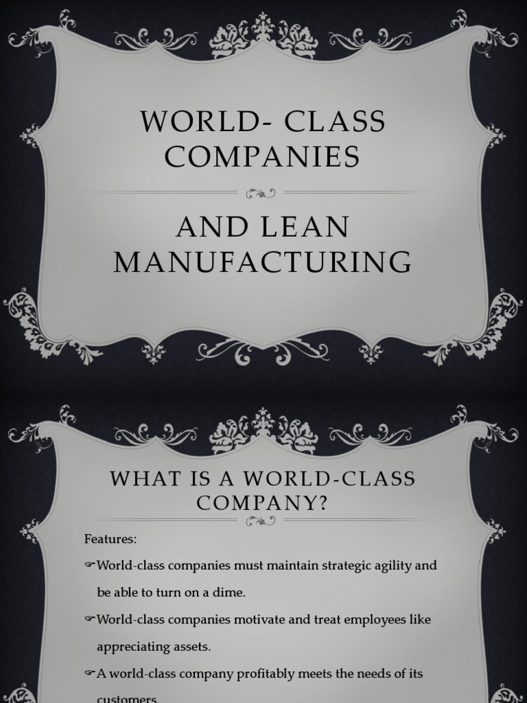 World-Class Companies and Lean Manufacturing | PDF | Lean Manufacturing ...