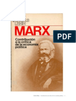 MARX CARLOS Contribucion a La Critica de La Economia Politica - Marx