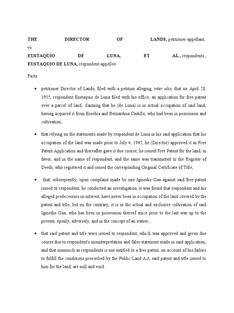Land Patent Final PDF Property Law Private Law