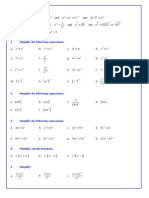 Worksheet On Indices