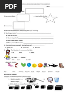 School Readiness Assessment For Grade One