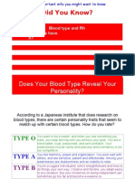 Did You Know?: Does Your Blood Type Reveal Your Personality?