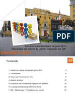 GfK, Encuesta Nacional Urbana, Junio 2014
