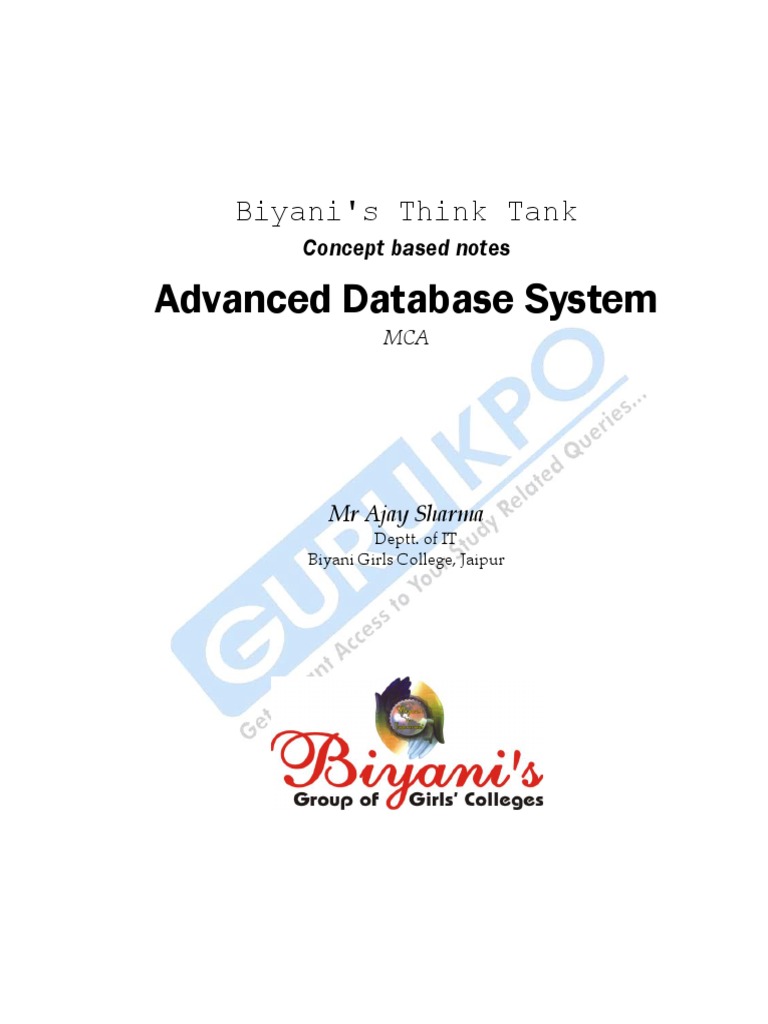 Advanced Database System And Its Applications