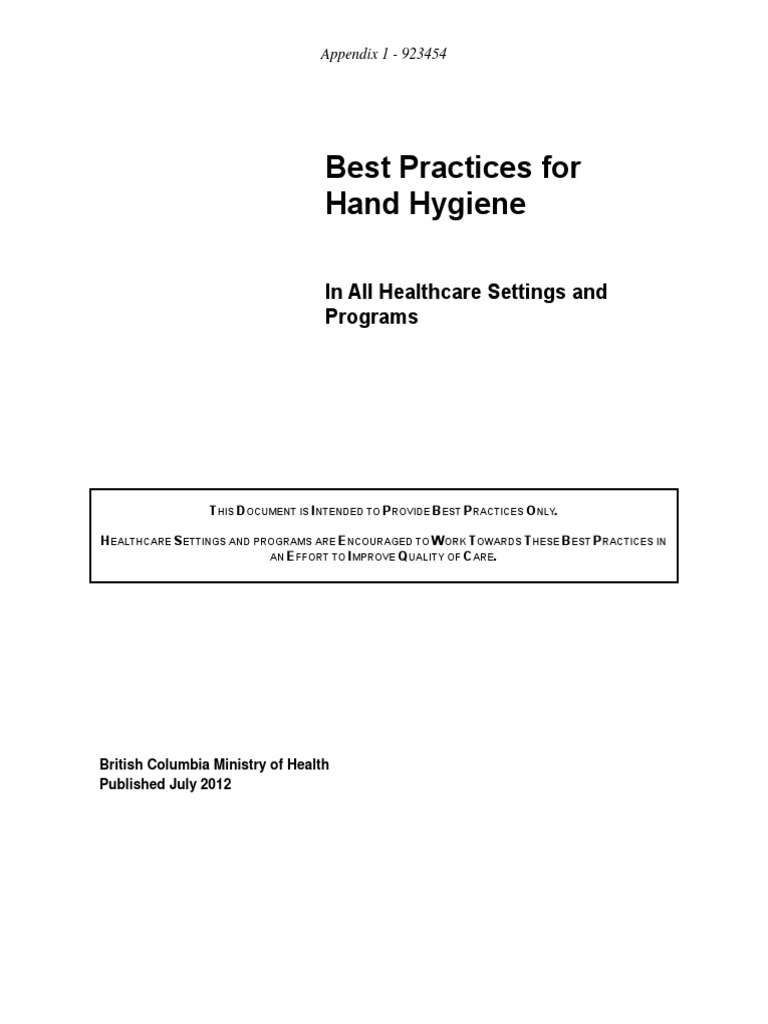 7 Best Practice Guidelines Handhygiene Hand Washing Hygiene