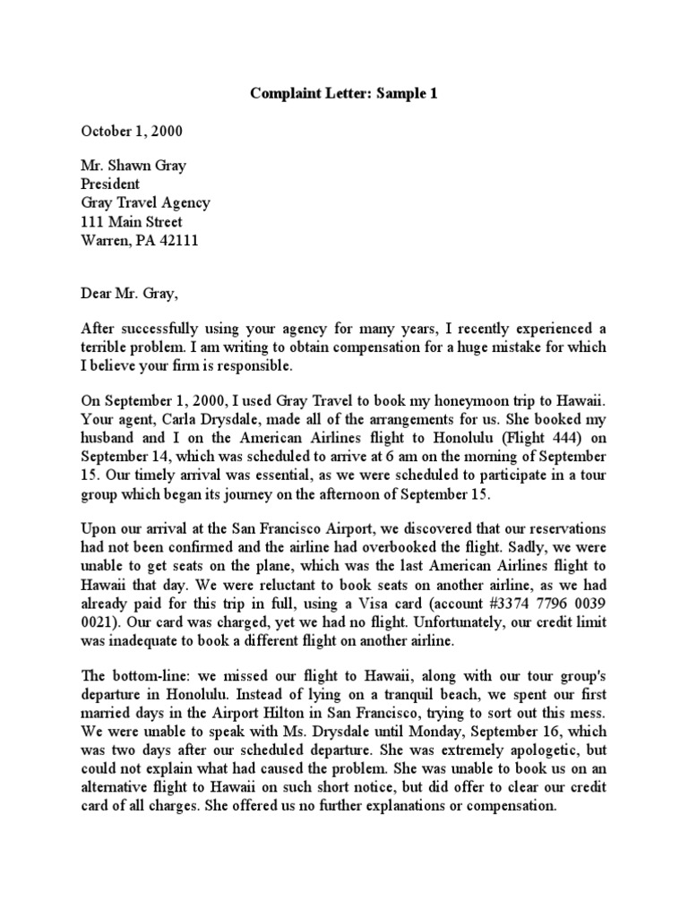 Write a letter of complaint weegy image