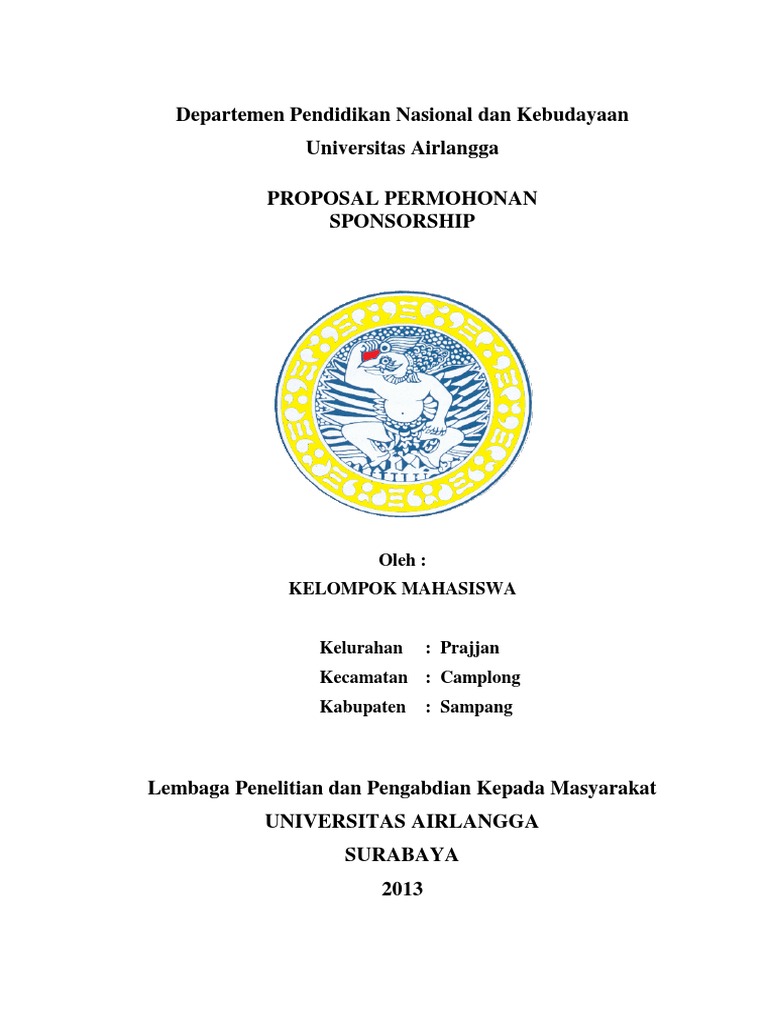 Proposal Sponsorship KKN Universitas Airlangga | PDF
