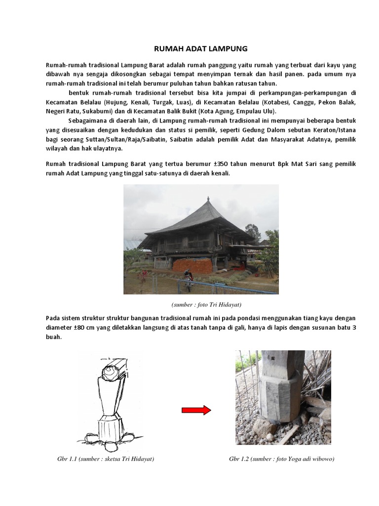 Desain Rumah Adat Lampung Gudang Pusi Dan Sastra