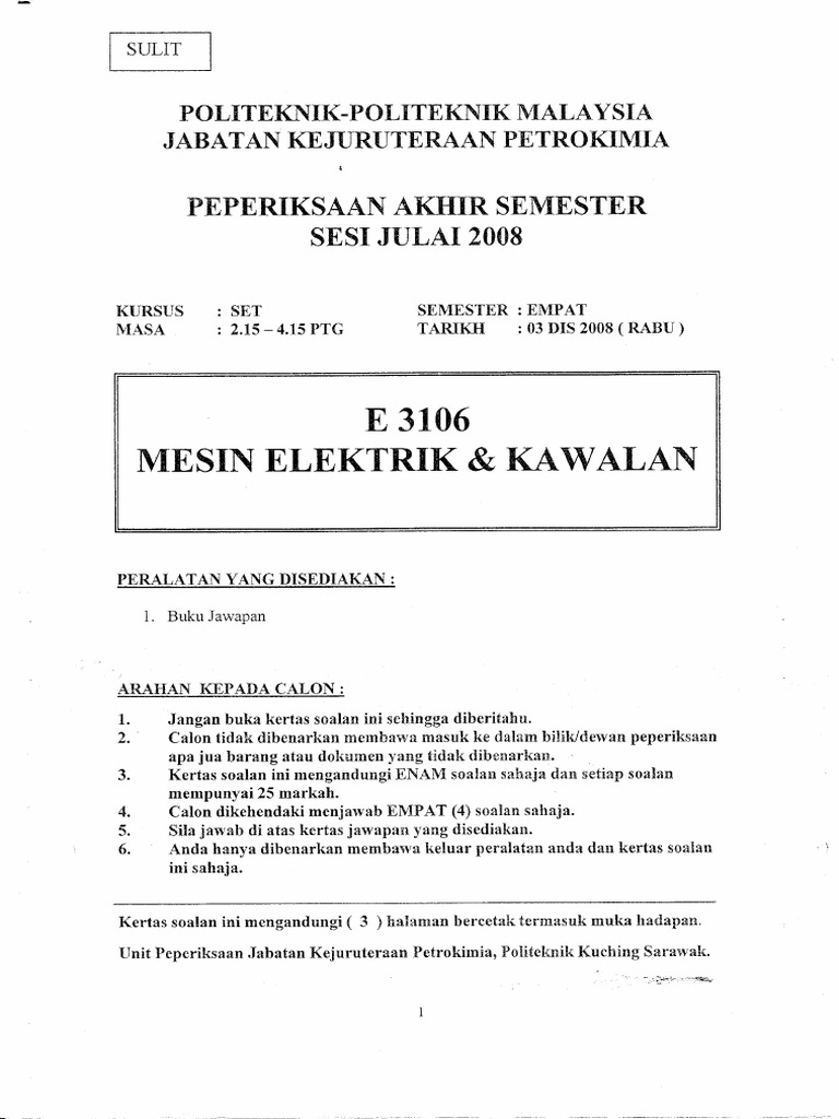 Contoh Soalan Mesin Elektrik Kawalan Pdf