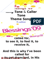 Blessings ‘09 Lyrics of Theme song Caller and Ring tone