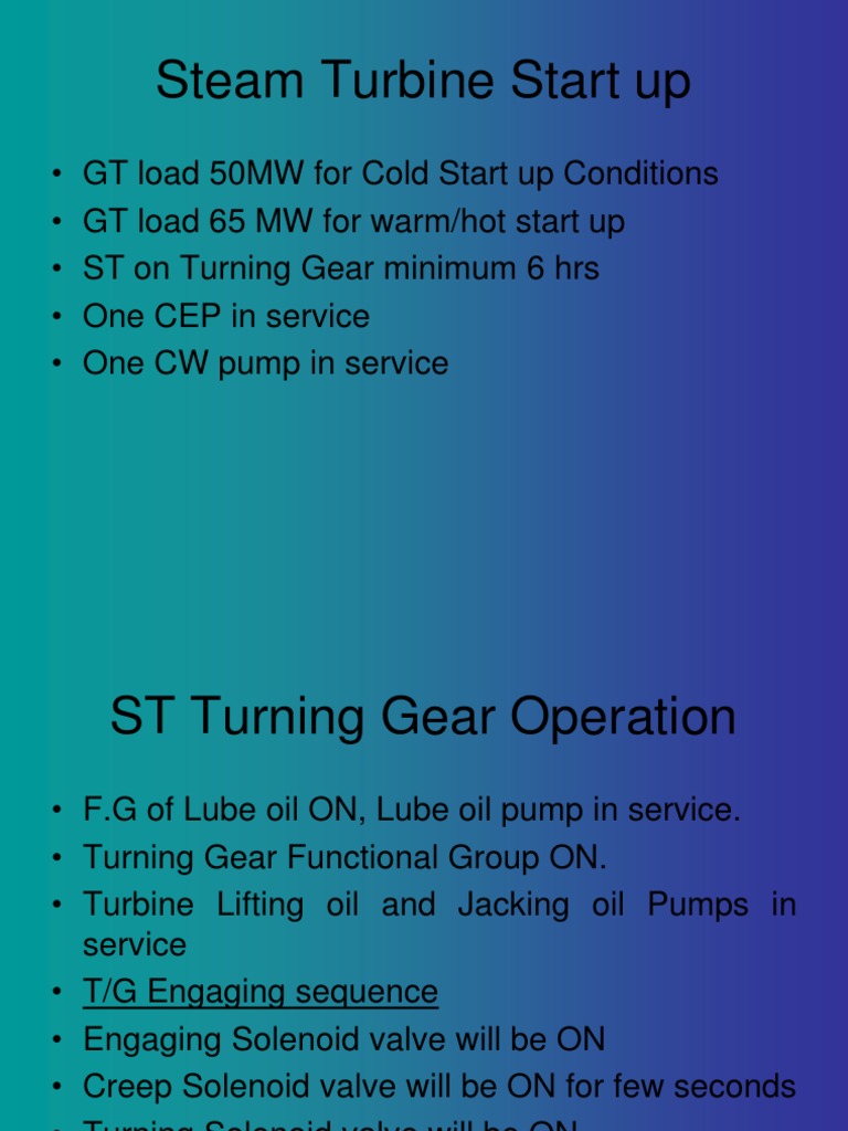 Steam Turbine Startup Procedures | PDF | Steam | Turbine