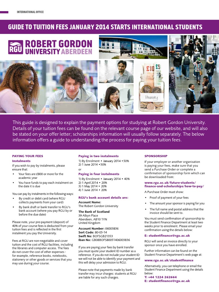 Guide To Tuition Fees Jan 2014 | PDF | Fee | Wire Transfer