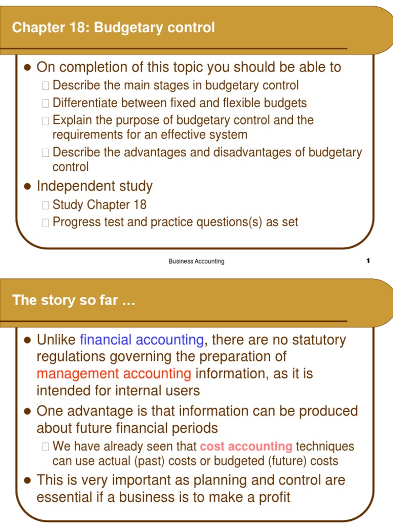 Budgetary Control in Business Accounting | PDF | Profit (Accounting ...