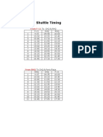 Shuttle Timing