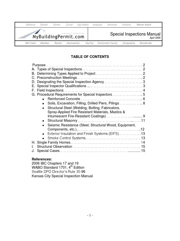 Special Inspections Manual Overview | PDF | Geotechnical Engineering ...