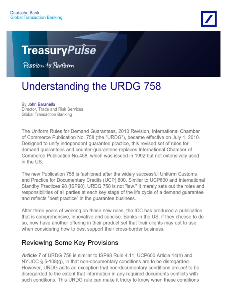 Overview of ICC URDG 758 Rules | PDF