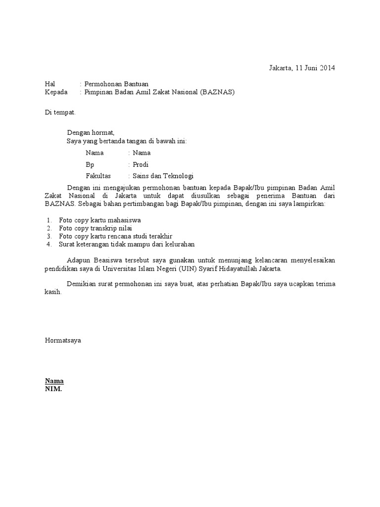 Proposal Beasiswa Baznas 2 | PDF