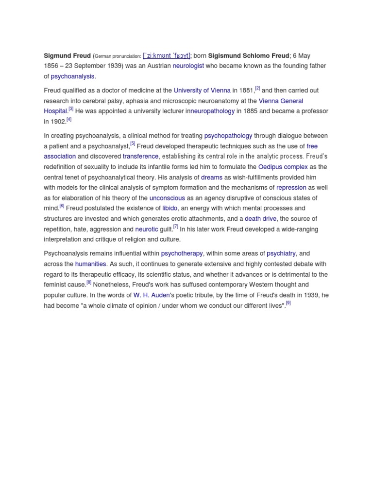 Sigmund Freud ( German Pronunciation PDF