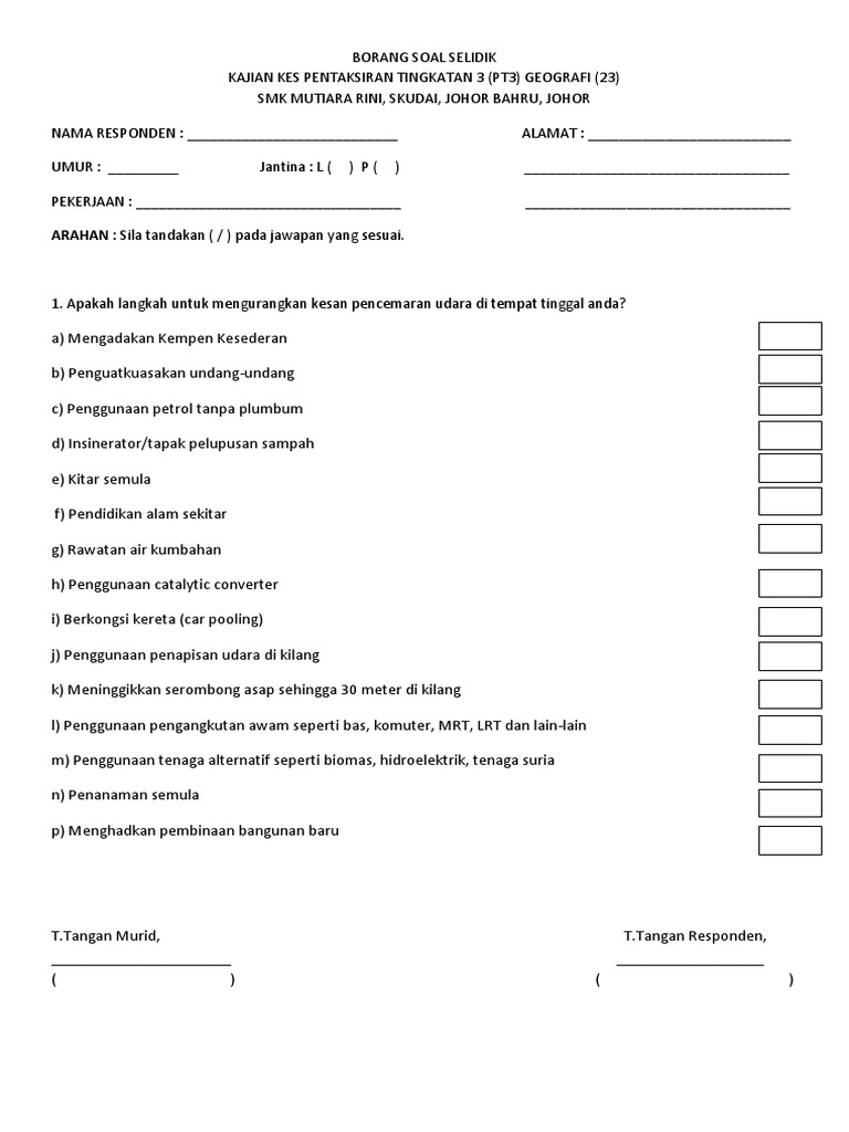 Soal Selidik Pdf