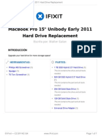 Macbook Pro 15" Unibody Early 2011 Hard Drive Replacement: Escrito Por: Walter Galan