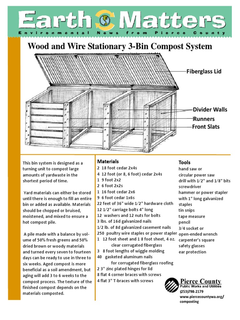 Boone's 3-Bin Compost System Guide | PDF | Compost | Lumber