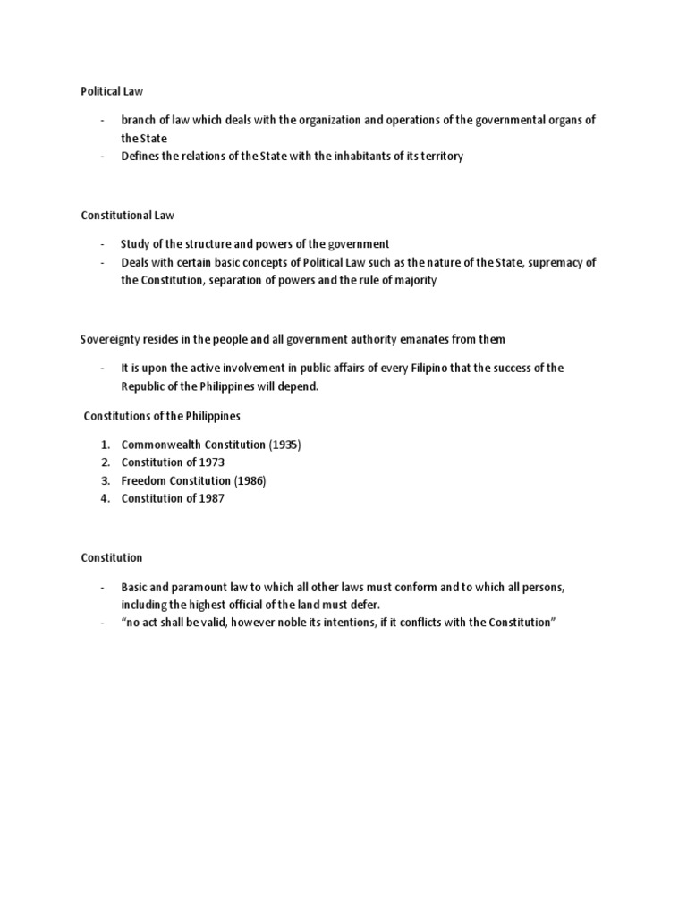 Overview of Political and Constitutional Law | PDF