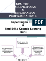 Kepentingan Etika Dan Kod Etika Kepada Seorang Guru