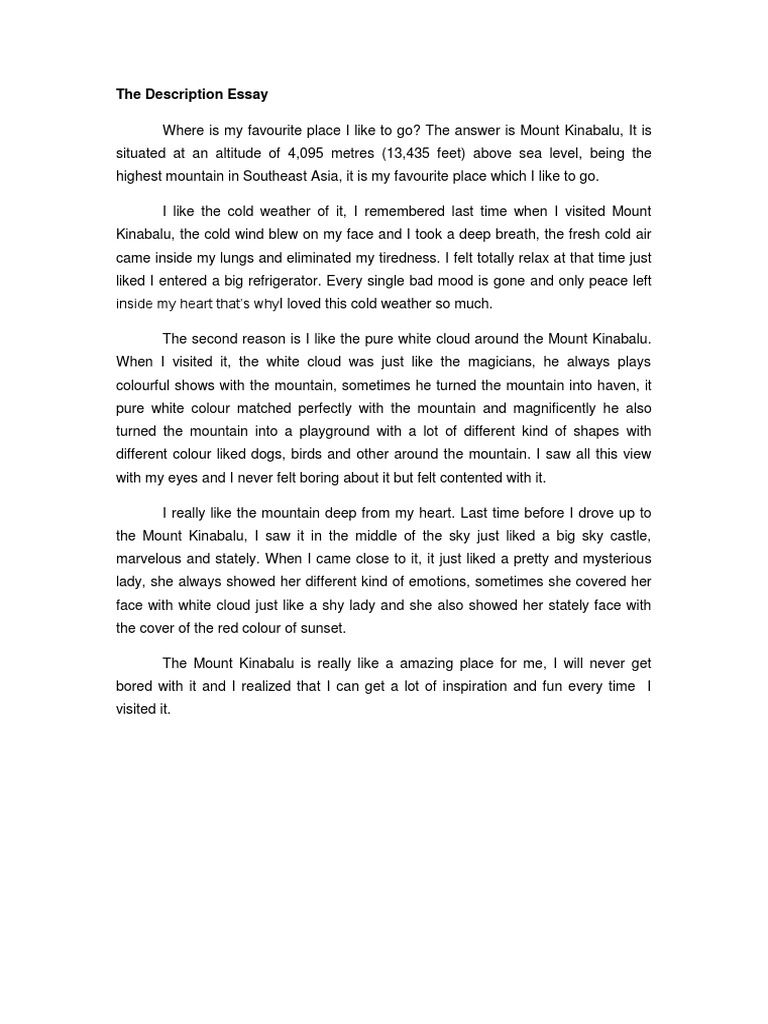 write a descriptive essay