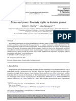 Mine and Yours: Property Rights in Dictator Games: Robert J. Oxoby, John Spraggon