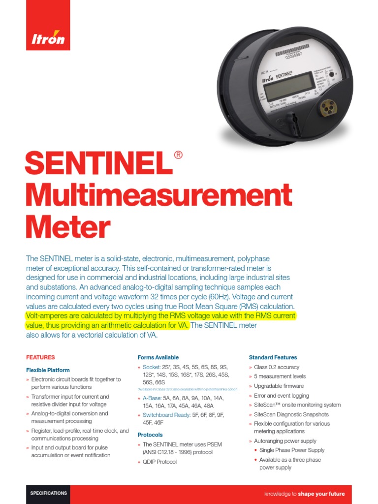 Sentinel Multimeasurement Meter Features