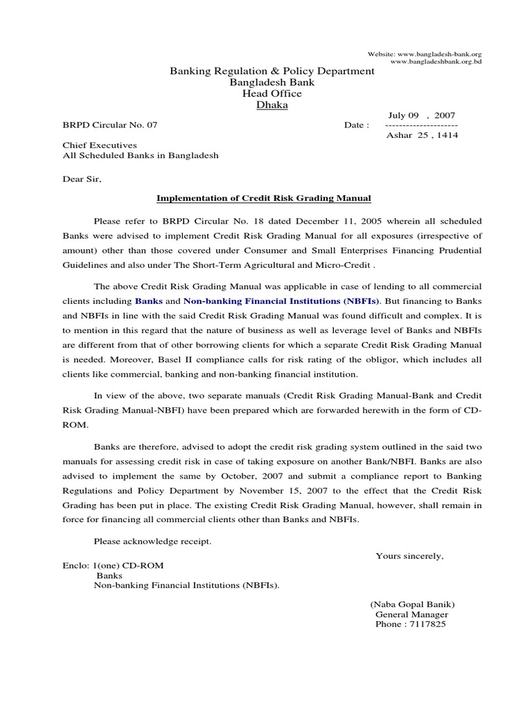 Credit Risk Grading Manual Update | PDF | Finance & Money Management